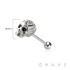 316L SURGICAL STEEL SKULL HEAD TONGUE BARBELL